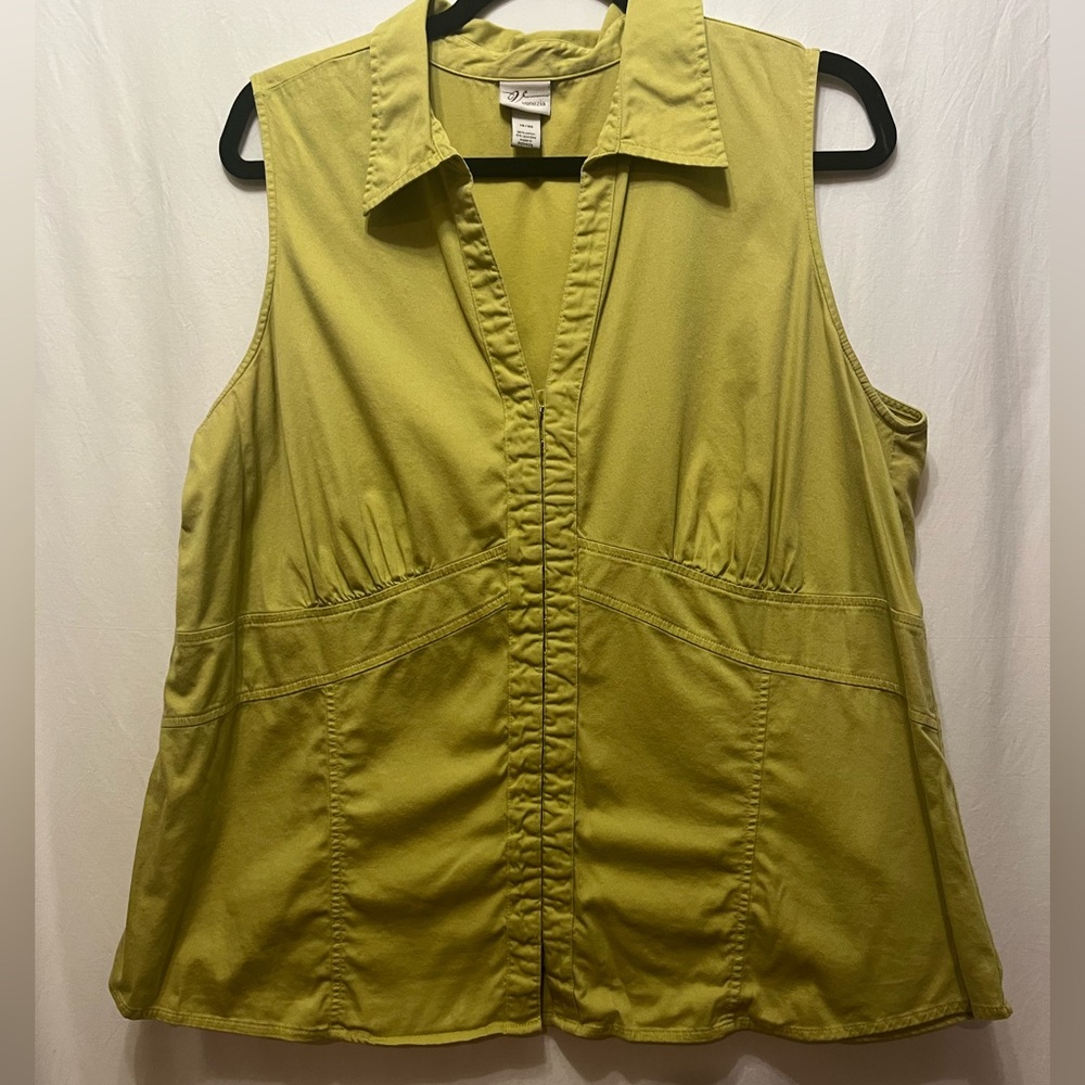 Venezia 18/20 Lime Green Collared Sleeveless Top